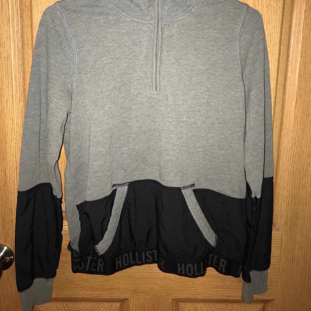 hooded Hollister quarter-zip